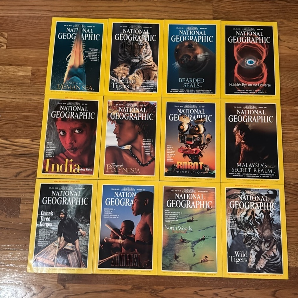 National Geographic Complete 1997 Issues with Maps